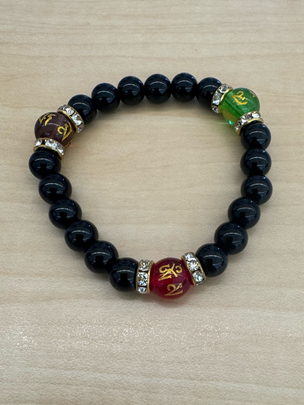 Stretch Beaded Bracelet Charm for promoting calmness, clarity, and protection.